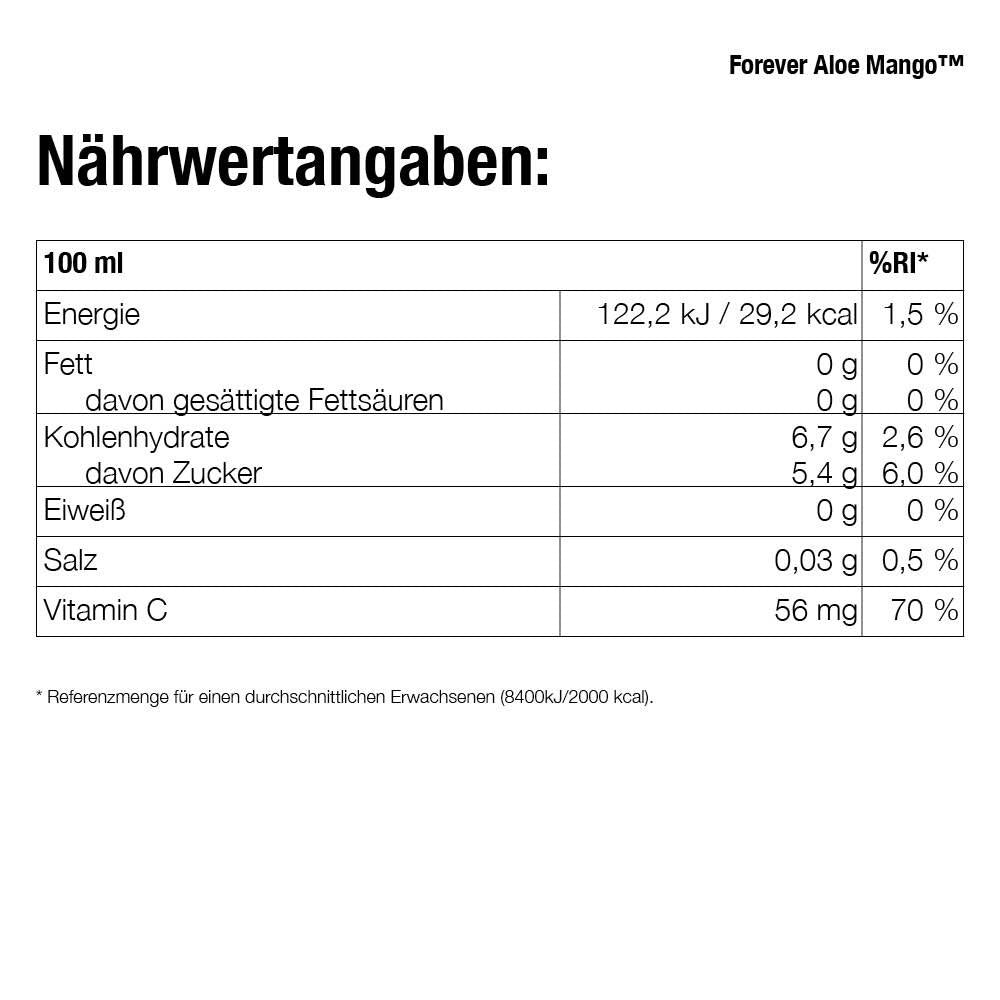 Forever Aloe Mango™ - 4er Pack (inkl. Forever Bright Zahnpasta GRATIS!)