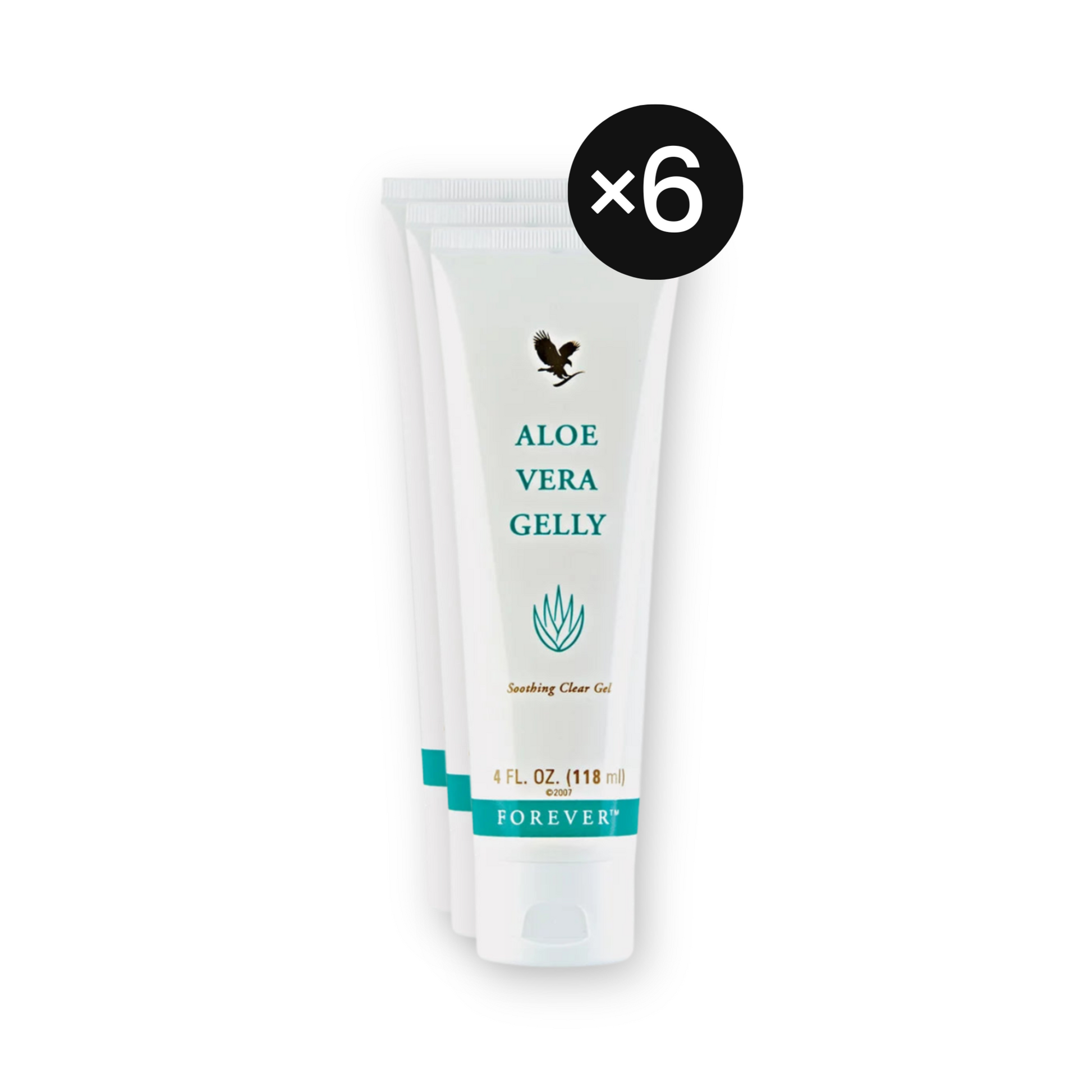Forever Aloe Vera Gelly transparente Tube reines Aloe Gel bei Sonnenbrand und Insektenstichen 6er Set