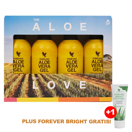 Forever Aloe Vera Gel™ - 4er Pack (inkl. Forever Bright Zahnpasta GRATIS!)