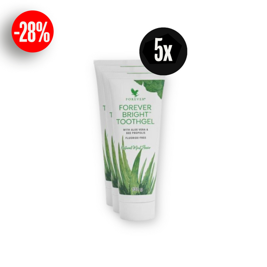 5er Set - Forever Bright - flouridfreie Zahncreme