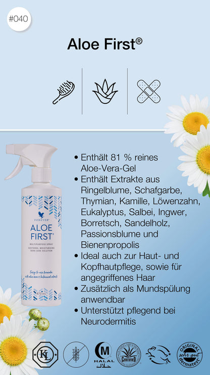 Forever Aloe First & Aloe Vera Gelly - Das Pflege-Duo für Haut, Kopfhaut und Haare