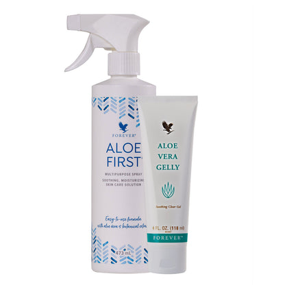 Forever Aloe First & Aloe Vera Gelly - Das Pflege-Duo für Haut, Kopfhaut und Haare