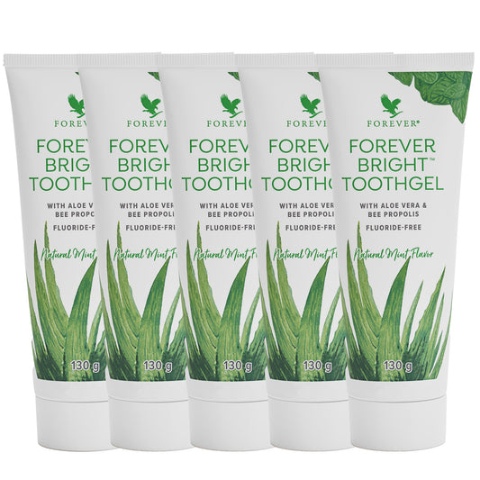 5er Set - Forever Bright - flouridfreie Zahncreme