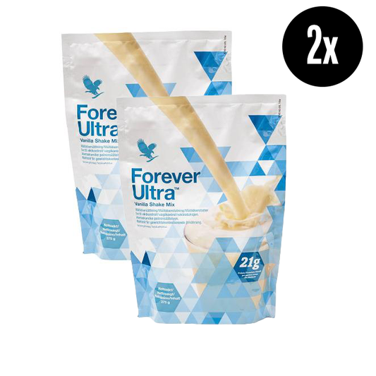 Forever Ultra Vanilla Shake Beutel mit Vanilleblüte Eiweißpulver als Mahlzeitersatz 2er Set